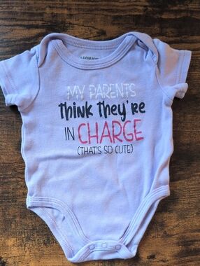 5/$25 Monkey Bars ''My parents think they're in charge'' Onesie Bodysuit 0-3M
